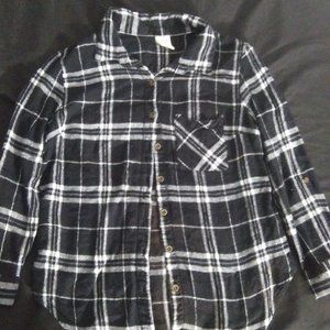 Black and white plaid shirt